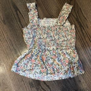 Peplum floral print top